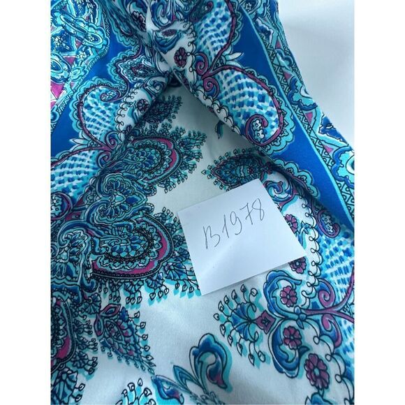 London Times Shift Dress Zipper Knee Length Geometric Floral Print Size 8 - Picture 11 of 11